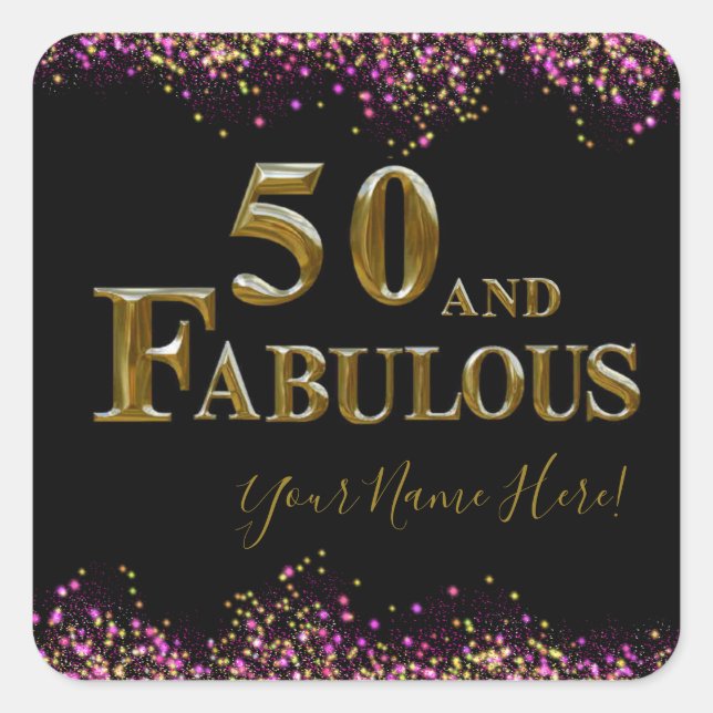 50th Birthday  Square Sticker (Front)