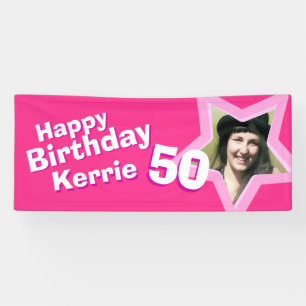 50th birthday star custom photo banner