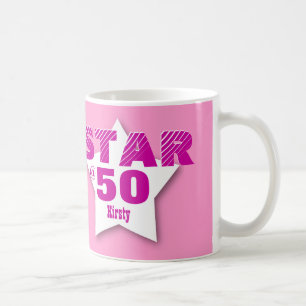 50th Birthday STAR or ANY YEAR V004 PINK 2 Coffee Mug