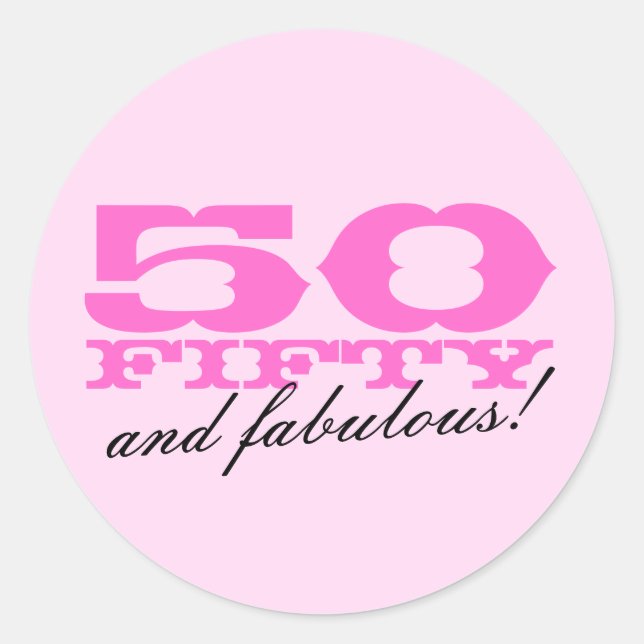 50th Birthday stickers | 50 and fabulous (Front)