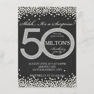 50th Birthday surprise party invitation card man