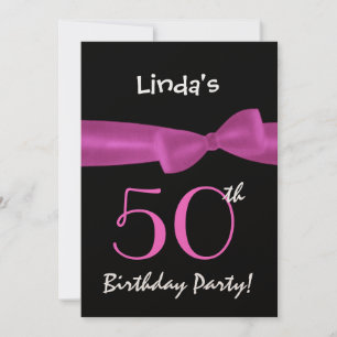 50th Birthday Template Magenta Pink Bow W422