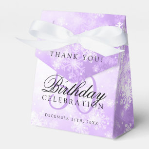 50th Birthday Thank You Purple Winter Wonderland Favour Box