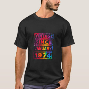 50th Birthday Tie Dye Decoration Vintage Since Jan T-Shirt