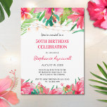 50th Birthday Tropical String Lights Hawaiian Invitation<br><div class="desc">These tropical 50th birthday party invitations feature watercolor design of tropical flowers,  foliage and string lights. Personalise them with your own text.</div>