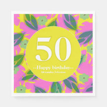 50th birthday tropical yellow colourful 