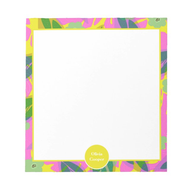 50th birthday tropical yellow colourful  Sticker Notepad (Front)