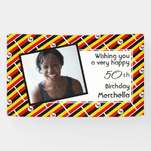 50th Birthday UGANDA FLAG Custom Photo Banner