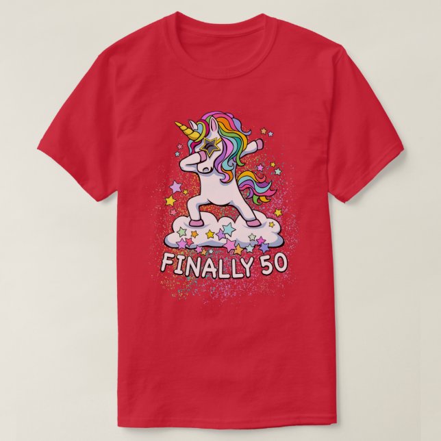 50th birthday unicorn cool dabbing T-Shirt (Design Front)