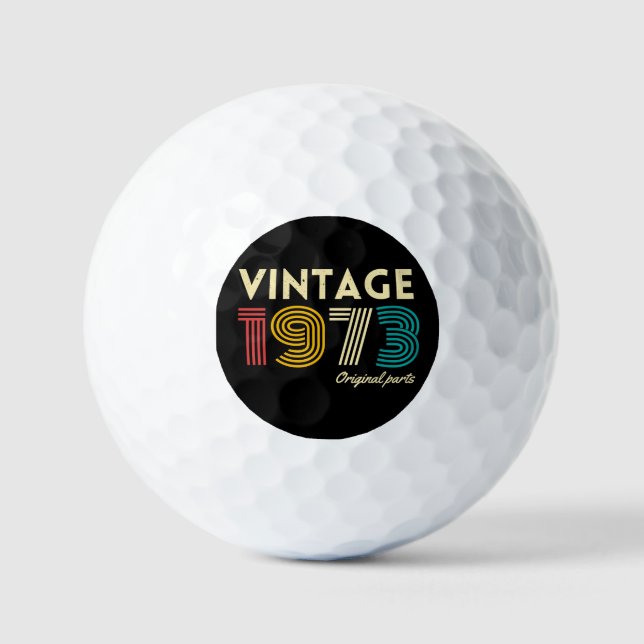 50Th Birthday Vintage 1973 Original Parts   Golf Balls (Front)