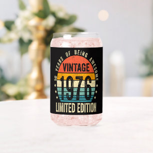 50th Birthday Vintage 1976 Limited Edition Can Glass