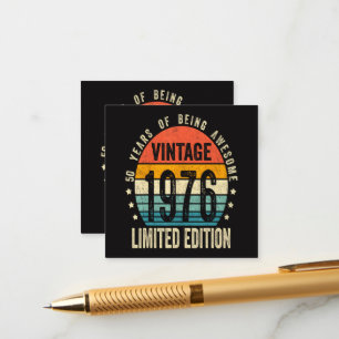 50th Birthday Vintage 1976 Limited Edition Enclosure Card