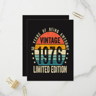 50th Birthday Vintage 1976 Limited Edition Invitation Postcard