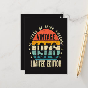 50th Birthday Vintage 1976 Limited Edition  Postcard