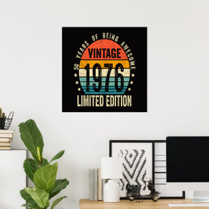 50th Birthday Vintage 1976 Limited Edition Poster