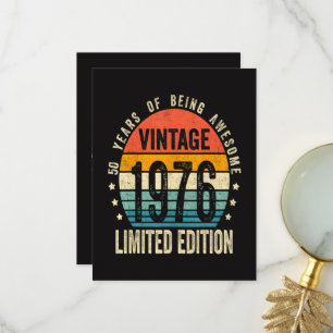 50th Birthday Vintage 1976 Limited Edition Thank You Card