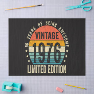 50th Birthday Vintage 1976 Limited Edition Tissue Paper