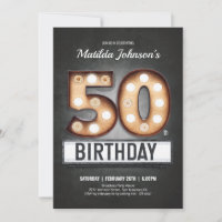 50th Birthday Vintage Broadway Marquee Fun Custom