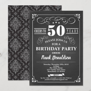 50th birthday vintage invite. Cheers to 50 years Invitation