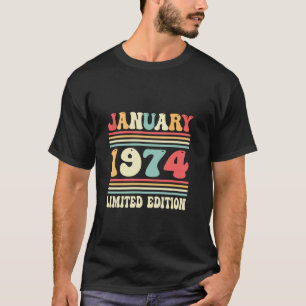 50th Birthday Vintage January 1974 Bday Decor 50 Y T-Shirt