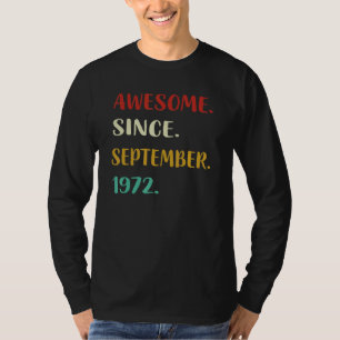 50th Birthday Vintage September 1972 50th Birthday T-Shirt