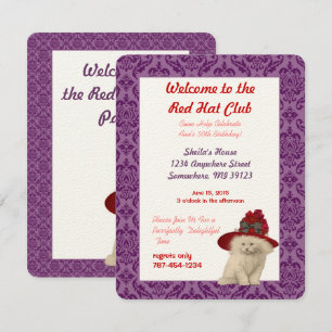 50th Birthday Welcome to the Red Hat Club Party Invitation
