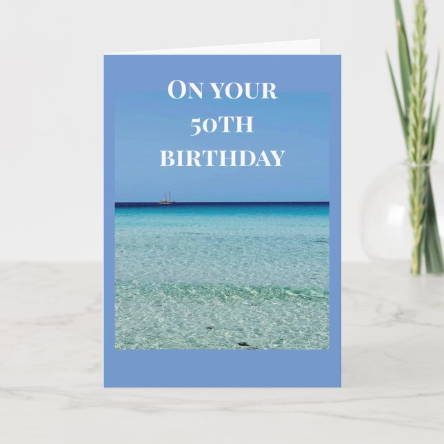 "50th BIRTHDAY WISHED ALL "THE BEST" Card (Front)