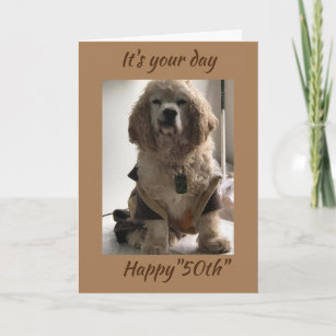 **50th BIRTHDAY WISHES FROM COCKER SPANIEL**  Card