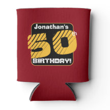 50th Birthday with Custom Name Striped Number A05