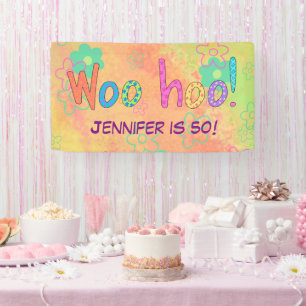 50th Birthday WooHoo Name Personalised Banner