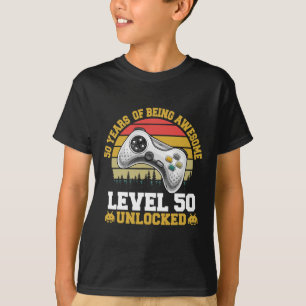 50th Birthday Years Awesome Video Gamer Unlocked F T-Shirt