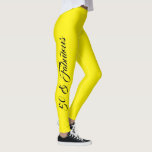 50th Birthday Yellow Black Stylish Bright Colourfu Leggings<br><div class="desc">Designed with stylish black text "50 & fabulous' in solid yellow background,  this is perfect for those celebrating the 50th birthday! You may choose a different background colour  or different font and font colour if you wish.</div>