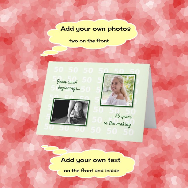 50th birthday your photos and text card (Creator Uploaded)