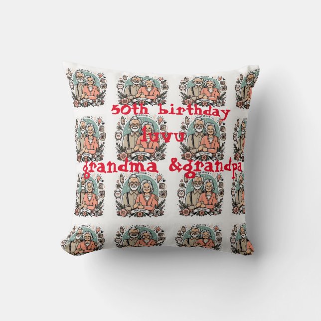 50th birthdayThrow Pillow (Front)