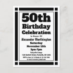 50th Black Geometric Birthday Invitation Postcard<br><div class="desc">Send out invitations to a 50th birthday celebration with this 50th Black Geometric Birthday Invitation Postcard. Customised with your personal and party information.</div>