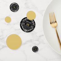 50th Black White and Gold Vintage Birthday
