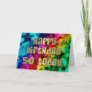 50th Bright stars birthday card