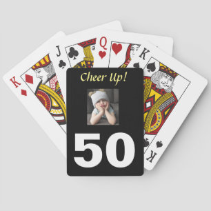 50th Cheer Up! Birthday Funny Grumpy Girl Playing Cards