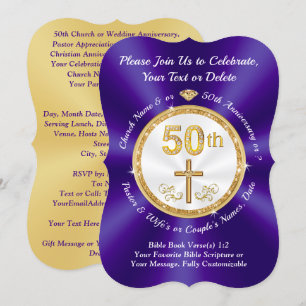 50th Church Anniversary / 50th Wedding Anniversary Invitation
