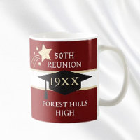 50TH class reunion School colours coffee mug