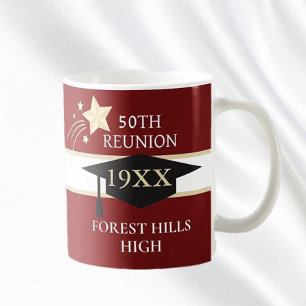50TH class reunion School colours coffee mug