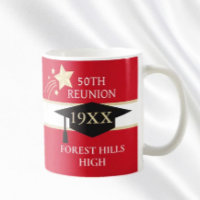 50TH class reunion School colours coffee mug