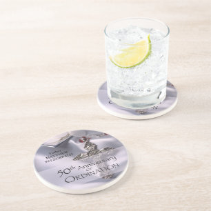 50th Custom Name Ordination Anniversary Chalice Coaster