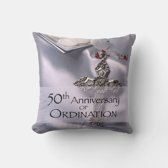 50th Custom Name Ordination Anniversary Chalice Cushion (Front)