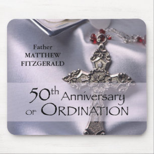 50th Custom Name Ordination Anniversary Chalice Mouse Mat