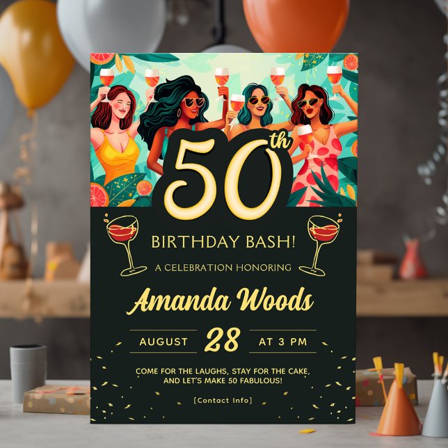 50th Fabulous Fiesta Birthday Celebration Bash Invitation (Creator Uploaded)