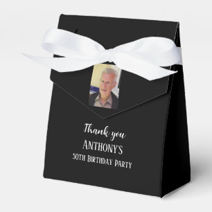 50th Fifty Elegant Birthday Party Black Favour Box