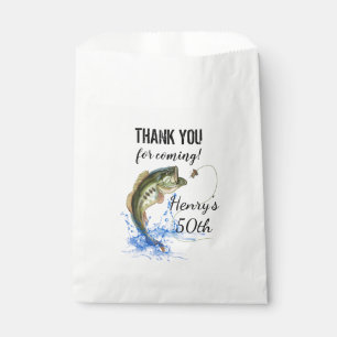 50th Fishing Birthday Thank You Favour Bags