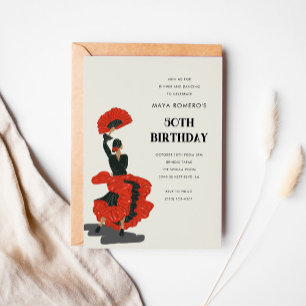 50th Flamenco Dancer Birthday Party Invitation