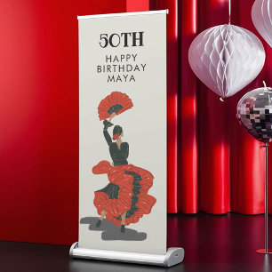 50th Flamenco Dancer Birthday Party Retractable Banner